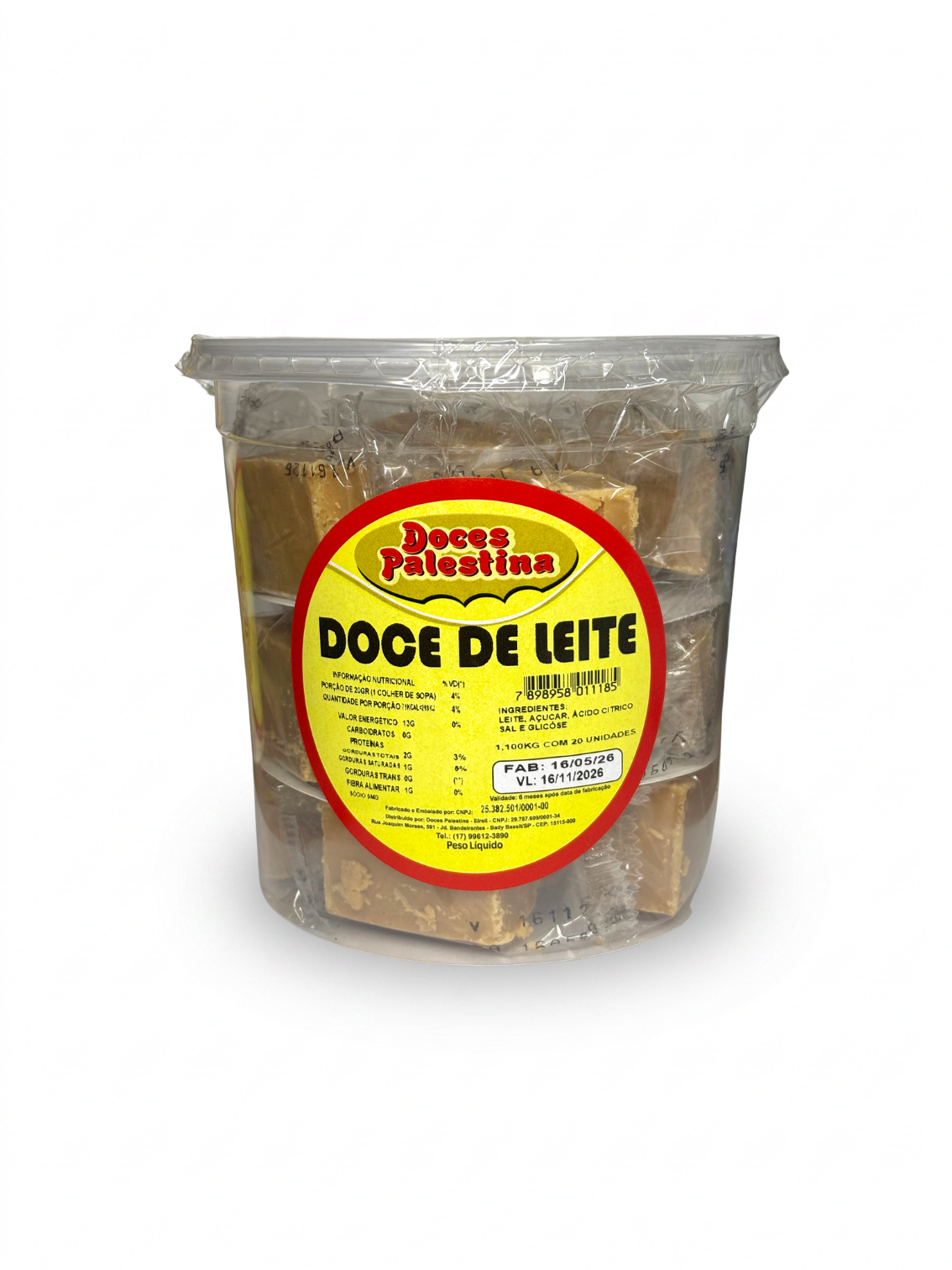Doce de leite - Pote com 20 unidades